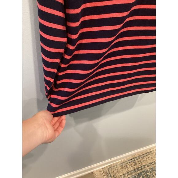 J.Crew Womens Popover Plus Size XXL Navy Blue Striped Sweater Nautical Preppy - Picture 10 of 13